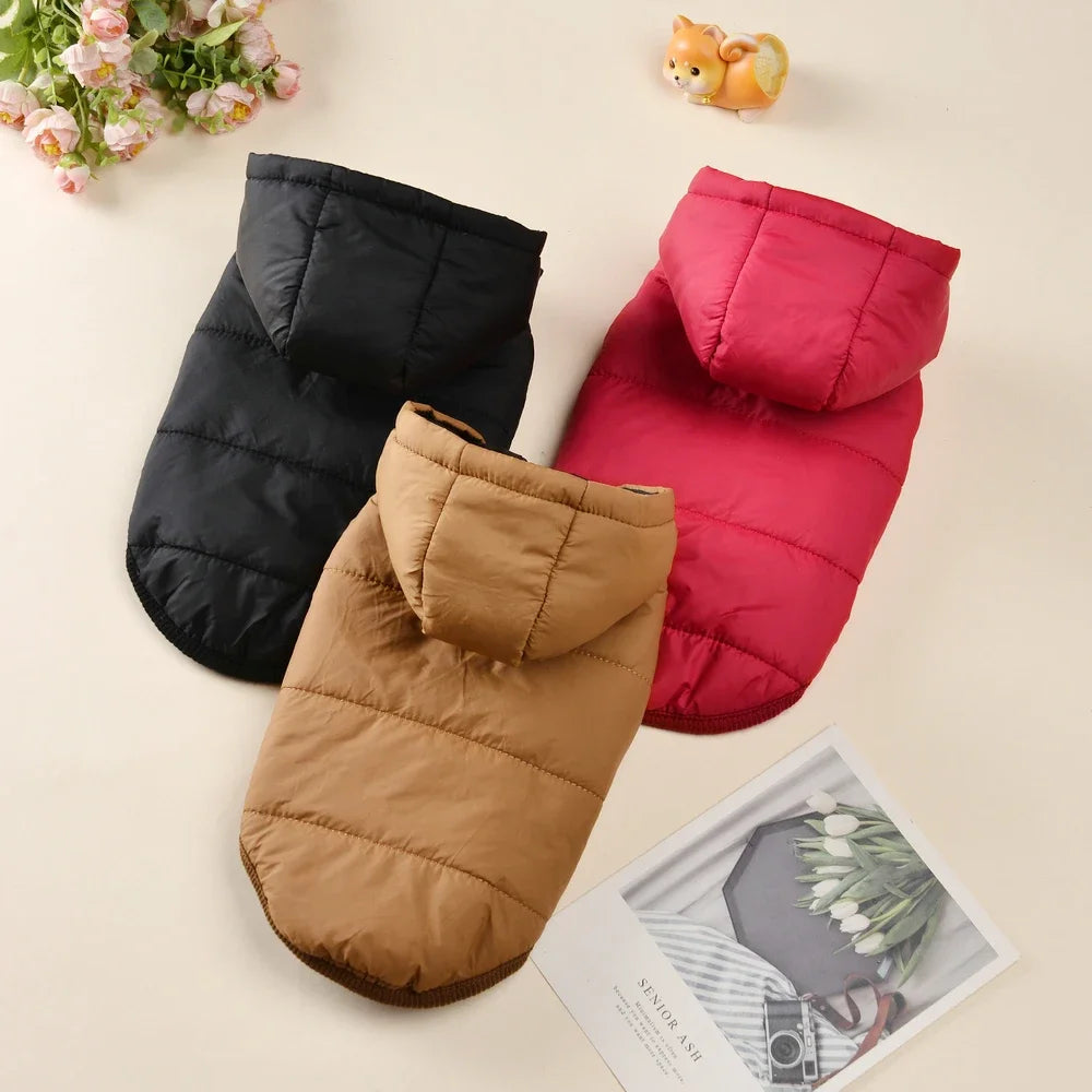Warm Fleece Dog Coat Hoodie Winter Jacket with D Ring for Small Medium Dogs