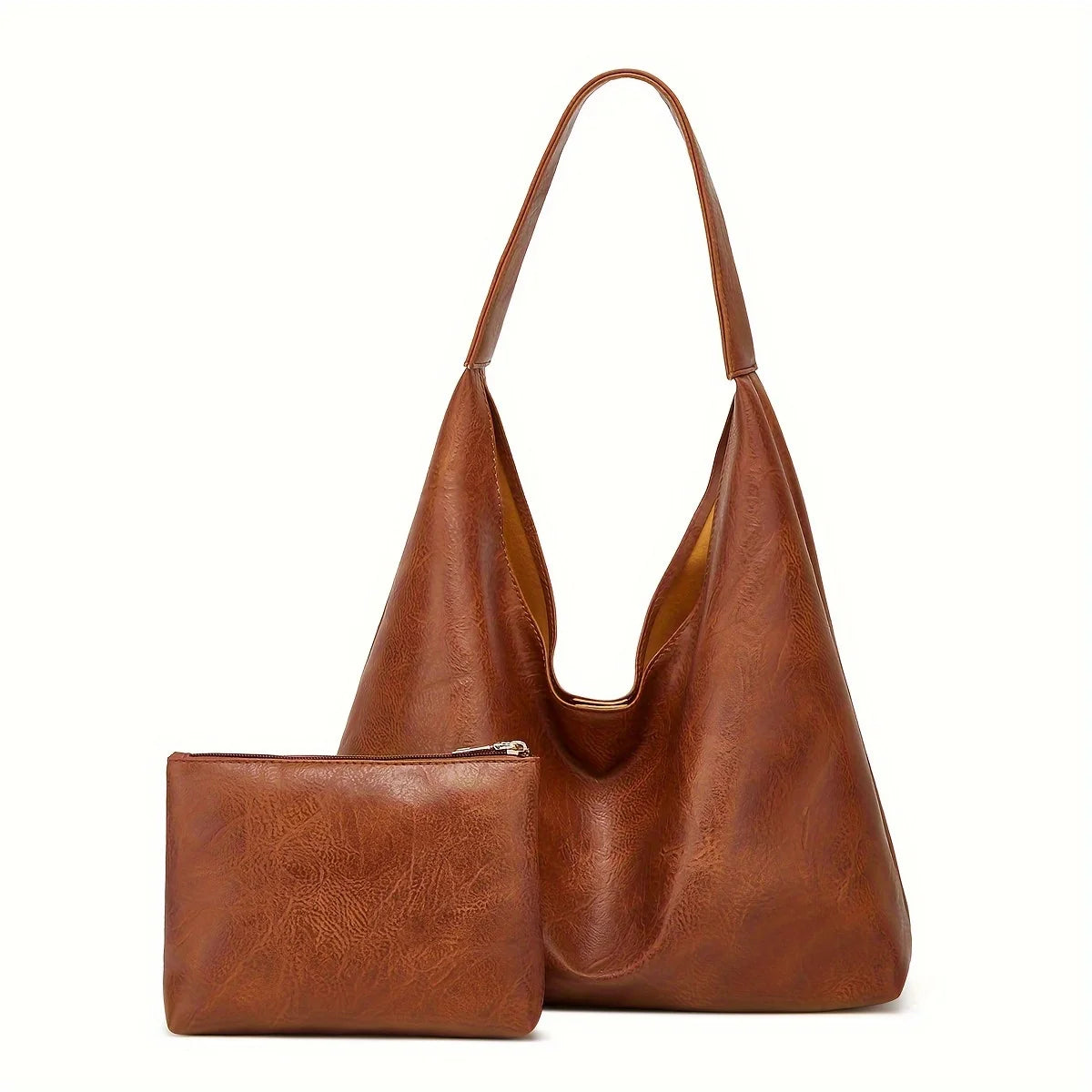 Women Retro Tote Bag Large Capacity Simple Shoulder Handbag Daily Use
