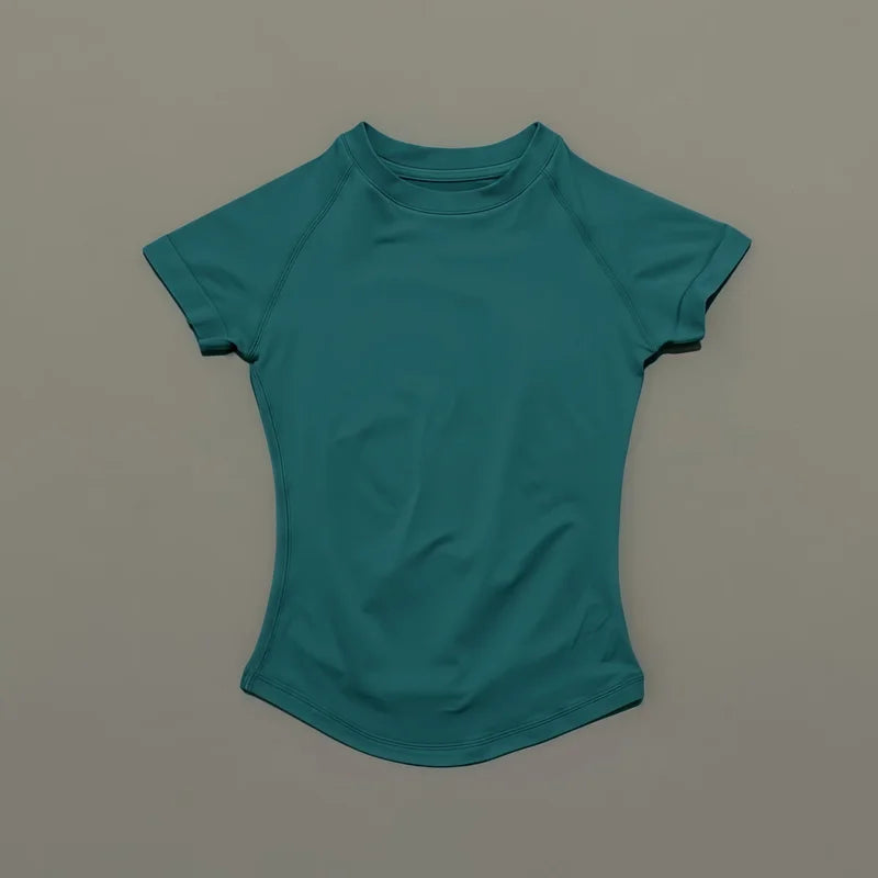 Women Seamless Sports Top Short Sleeve Yoga Gym Running Slim Fit Active Tee