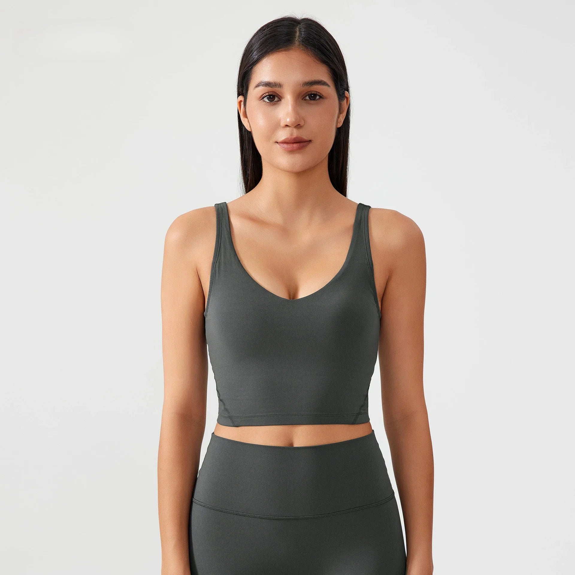 U Back Sports Bra Women Yoga Crop Top Shockproof Gym Fitness Vest