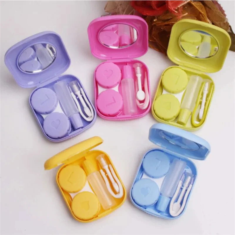 Mini Contact Lens Case with Mirror Travel Kit