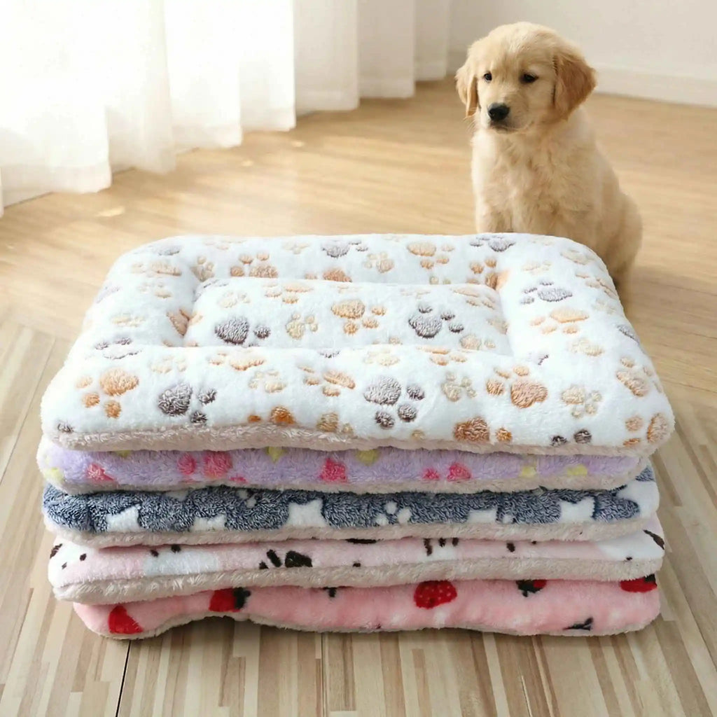 Portable Plush Pet Bed Mat Soft Warm Washable Dog Cat Blanket Travel Sofa Bed