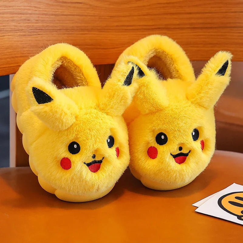 Pokemon Pikachu Plush Slippers Warm Non Slip Indoor Shoes