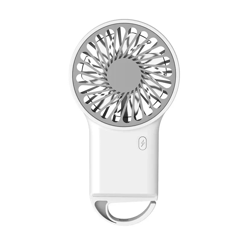 Portable USB Rechargeable Handheld Fan Mini Air Cooling Fan with Hook