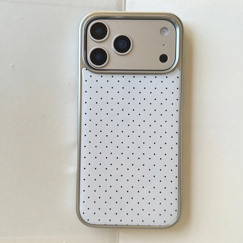 Polka Dot Electroplated Silver Shockproof iPhone Case