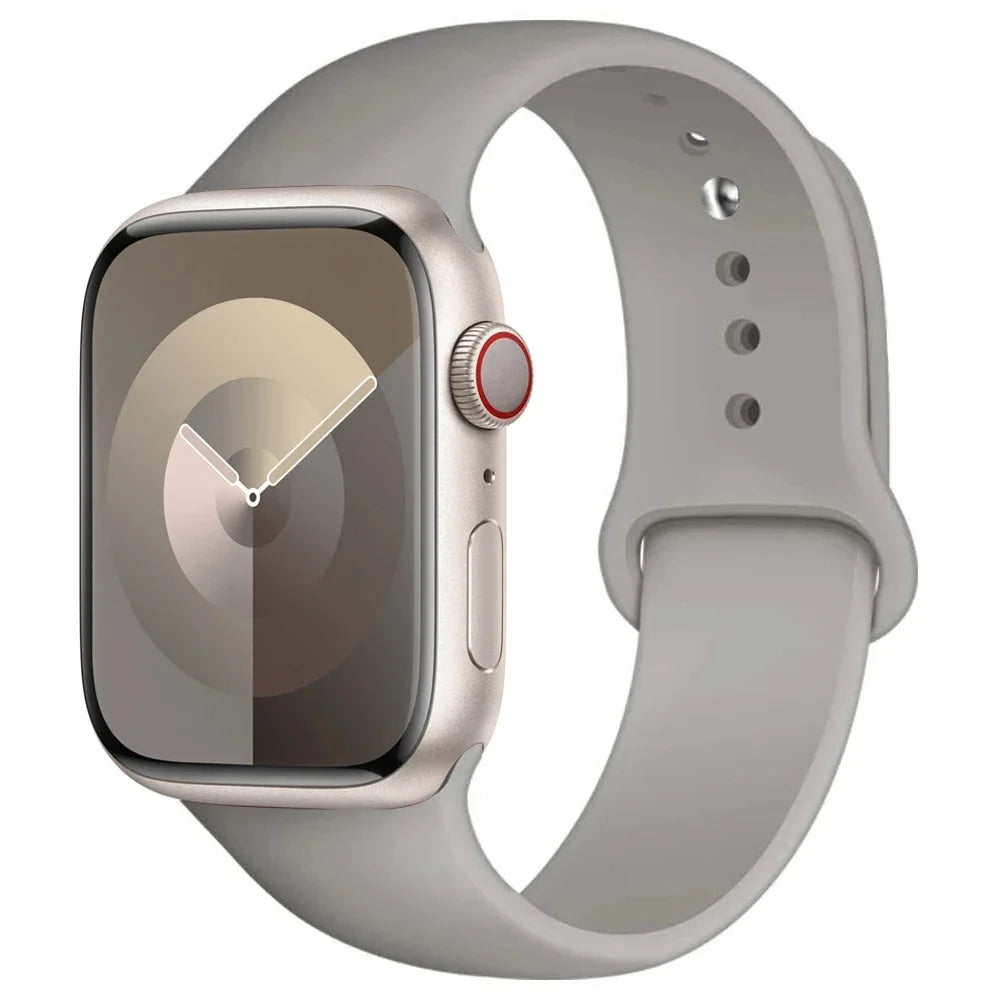 Silicone Apple Watch Band – Sport Strap Replacement for Apple Watch Series 3–9, SE & Ultra