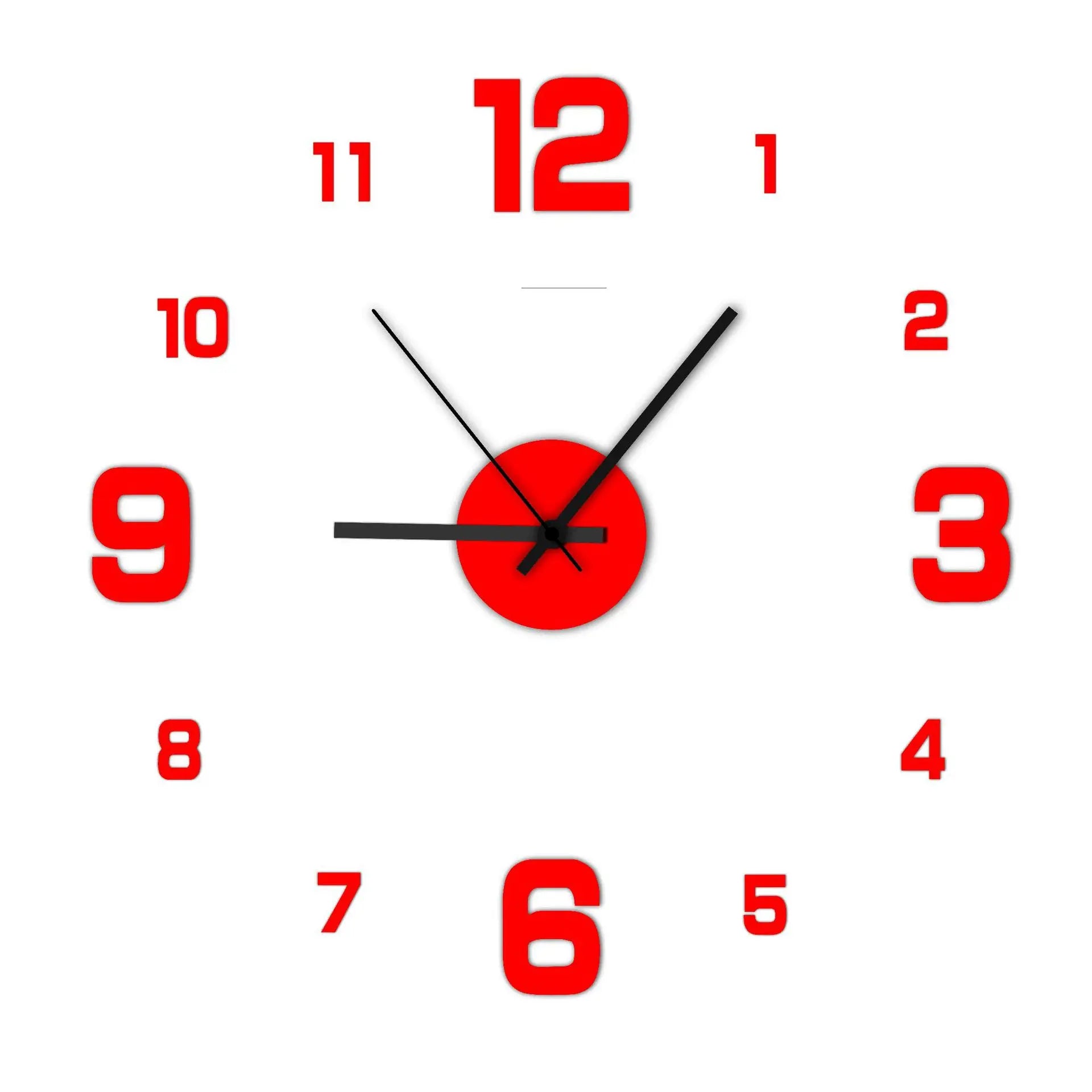 DIY Frameless Wall Clock Large 3D Wall Sticker Modern Home Decor Silent Clock