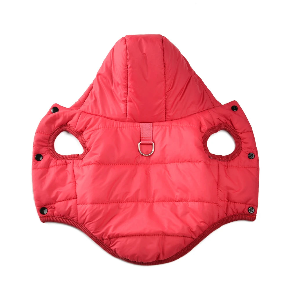 Warm Fleece Dog Coat Hoodie Winter Jacket with D Ring for Small Medium Dogs