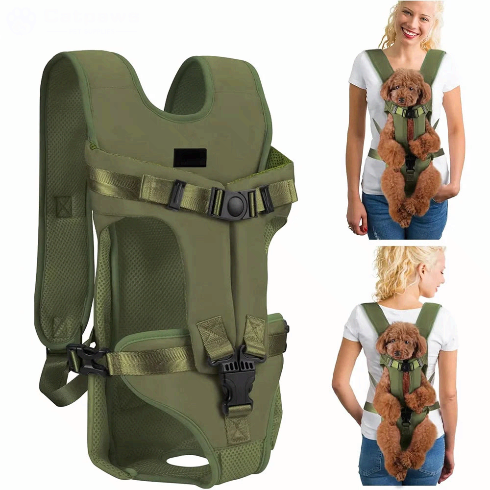 Adjustable Pet Front Carrier Backpack Breathable Hands Free Dog Cat Travel Bag