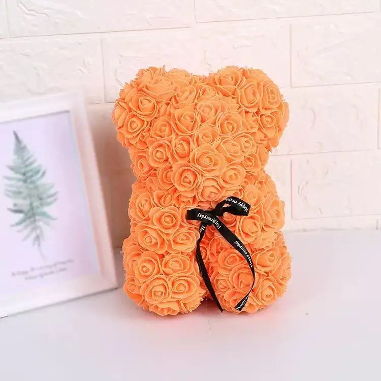 Rose Flower Teddy Bear Gift with Box for Women