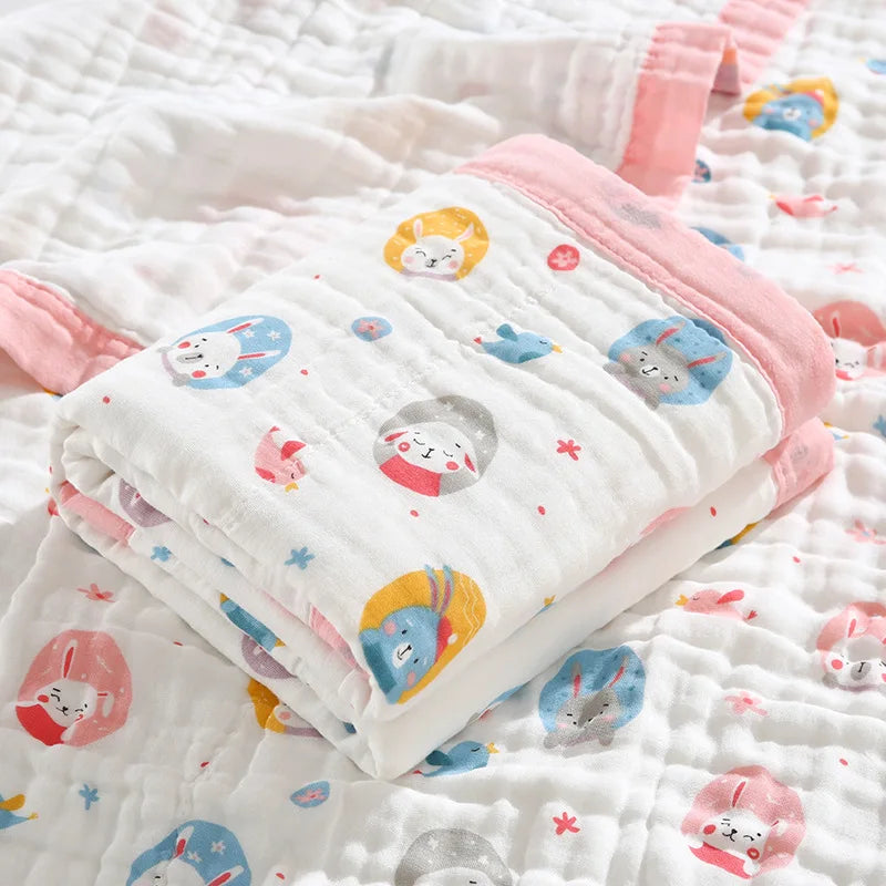 Baby 6 Layer Cotton Gauze Blanket Breathable Newborn Swaddle Bath Towel