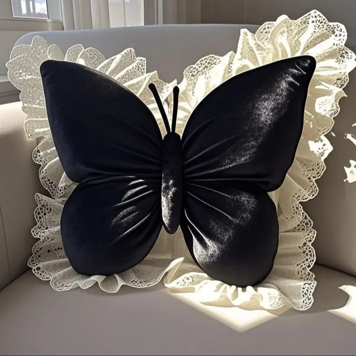 Cute Butterfly Bow Cushion Pillow Soft Decorative Pillow for Sofa Bedroom Car