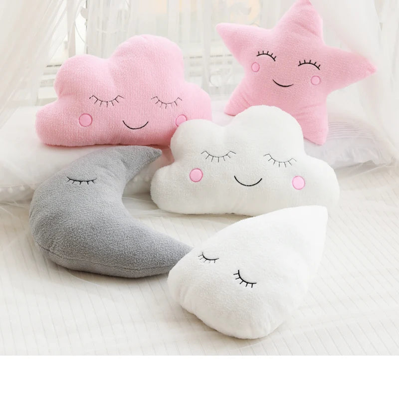 Cloud Moon Star Plush Pillow for Kids Room Decor