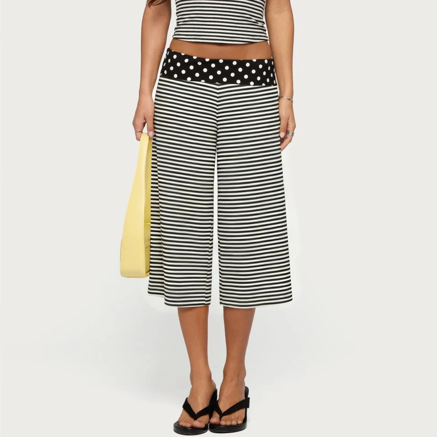 Women Fold Over Wide Leg Pants