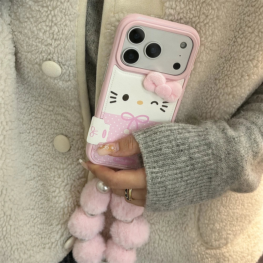 Candy Leather Cute Mini Sanrio Hello Kitty iPhone Case