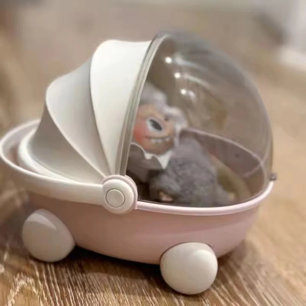 Doll Stroller Storage Box Labubu Sleep Cradle Cart Doll Bed Furniture Accessory