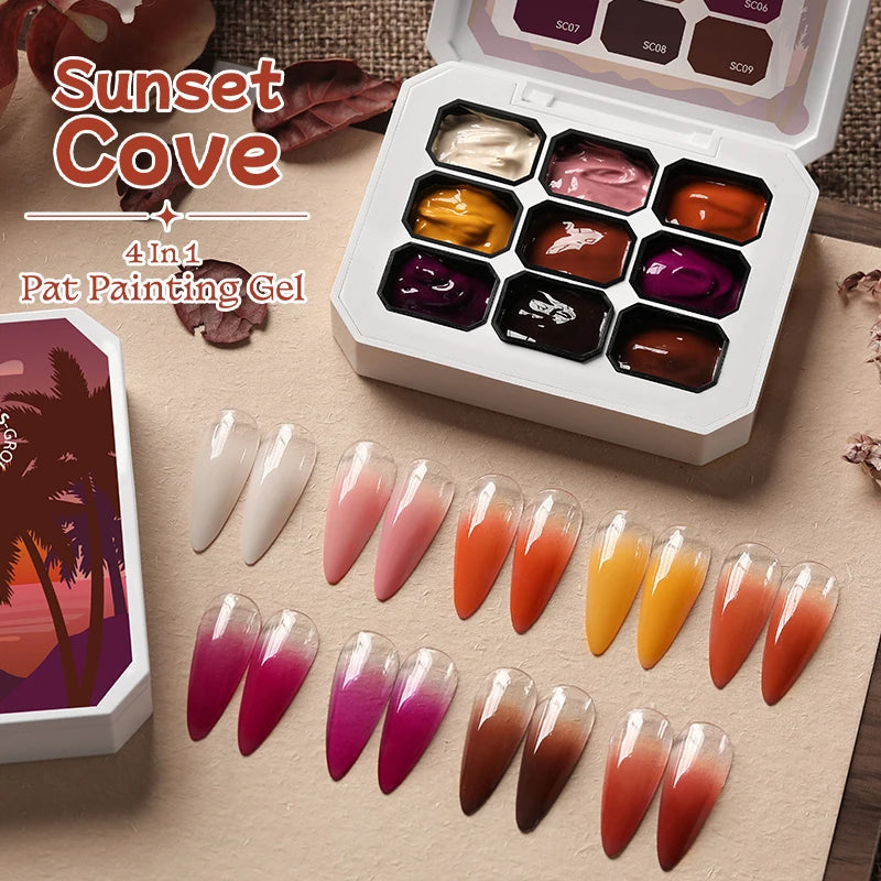 Gradient Nail Art Gel Kit – 4-in-1 Color Painting Gel Set for Ombre & DIY Nail Design