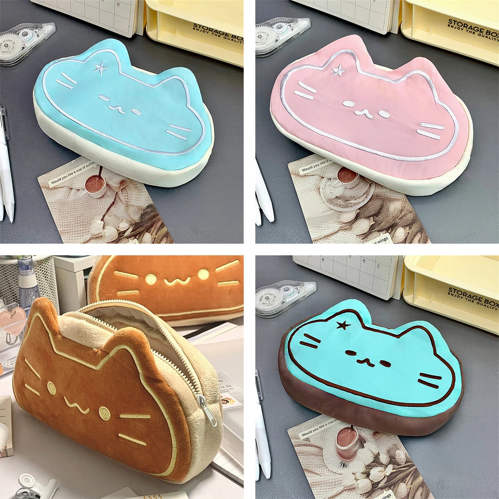 Cat Plush Pencil Case Portable Stationery Bag