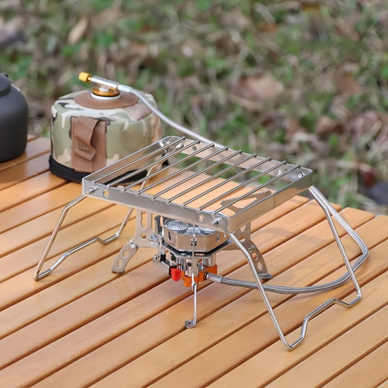 Portable Stainless Steel Camping Grill Rack Foldable Mini BBQ Stove Stand for Outdoor Cooking