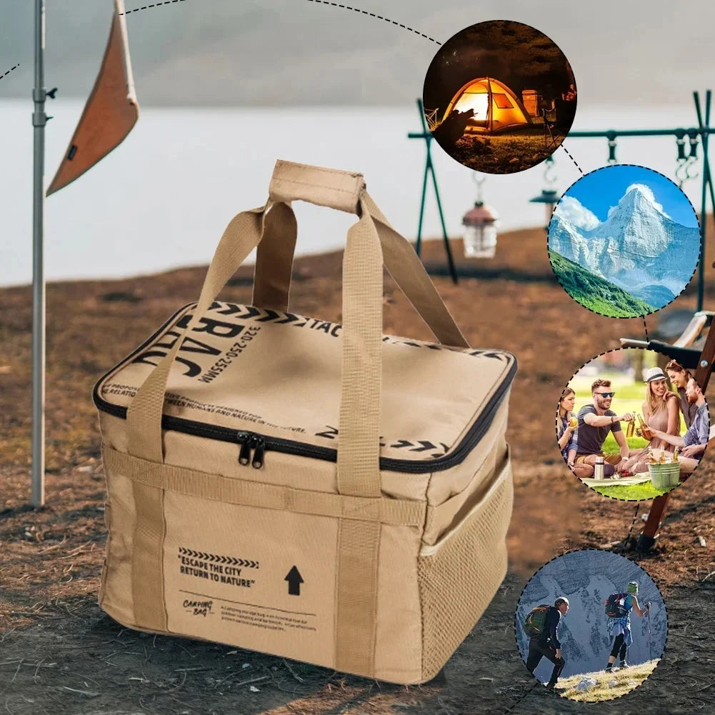 Tactical Camping Storage Bag 30-42L Insulated Folding Waterproof Picnic Gear Box