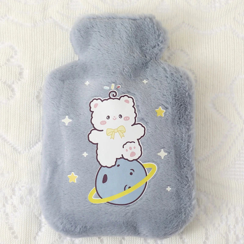 Cartoon Plush Rabbit Bear Hot Water Bottle Velvet Hand Warmer Cute Portable Water Bag