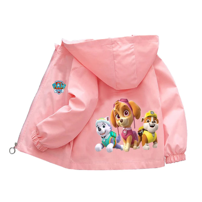 Kids Cartoon Rescue Pup Hooded Jacket Spring Autumn Sports Coat 1 to 10 Years