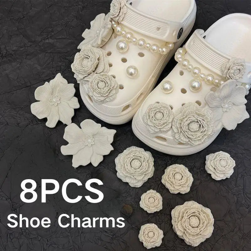 Flower Shoe Charms Set 3D Buckle Decorations Accessories for Clogs Women