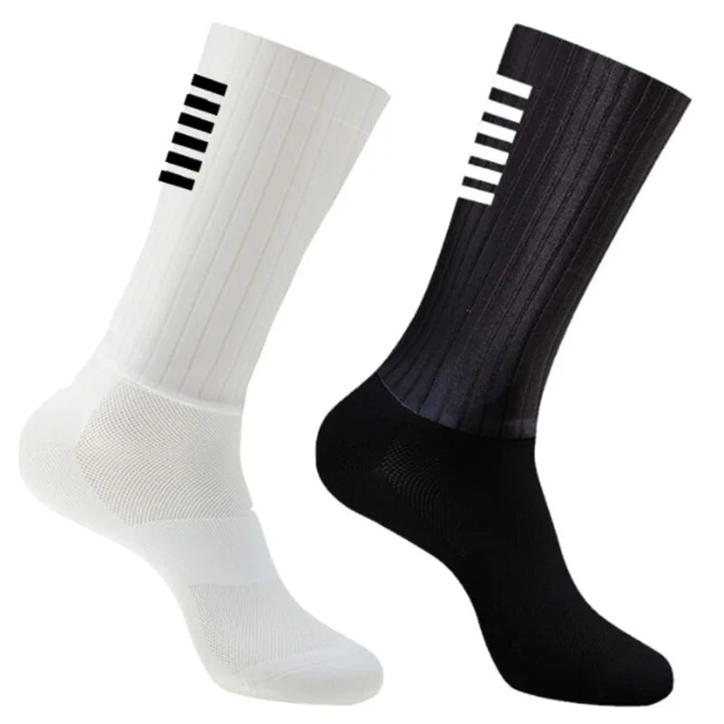Silicone Aero Anti Slip Cycling Socks Men Breathable Bike Running Sports Socks