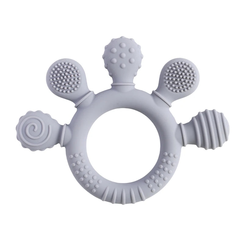 BPA Free Silicone Baby Teether Rattle Toy 0 12 Months