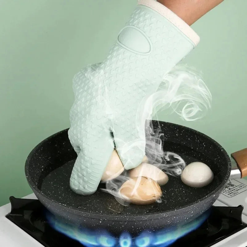 Silicone Oven Gloves – Heat Resistant Kitchen Gloves with Non-Slip Grip