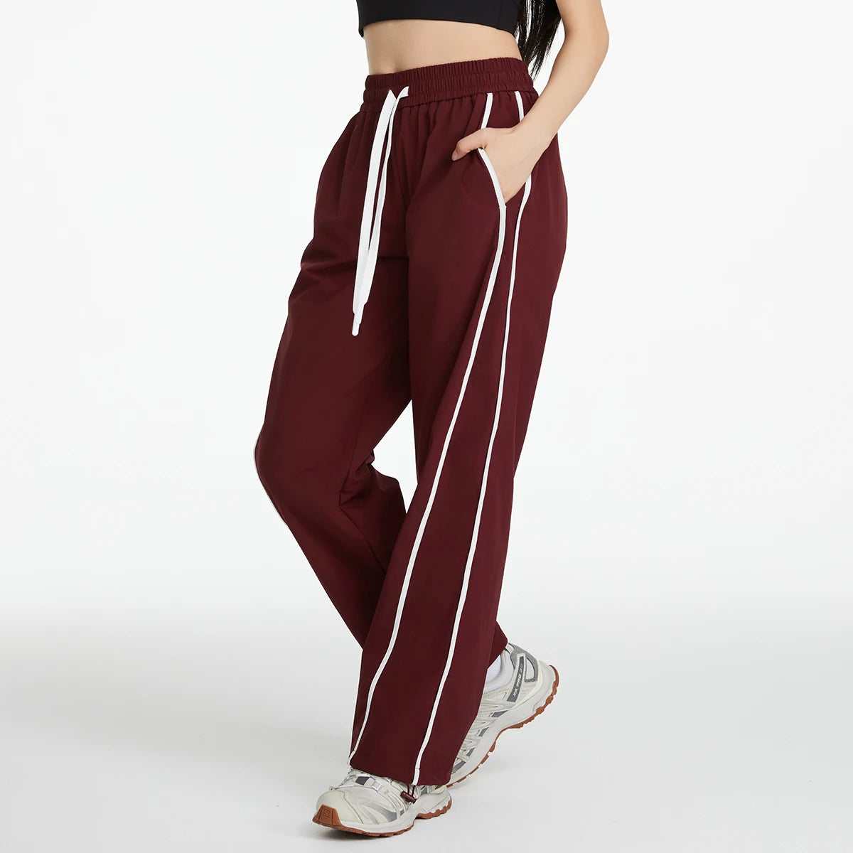 Women Quick Dry Wide Leg Sports Pants Outdoor Windproof Casual Trousers