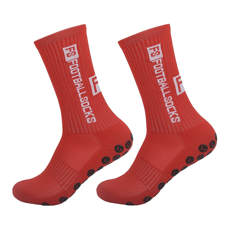 Anti Slip Football Socks Mid Calf Non Slip Grip Socks Men Women Sports Cycling Running Yoga Socks 1 Pair