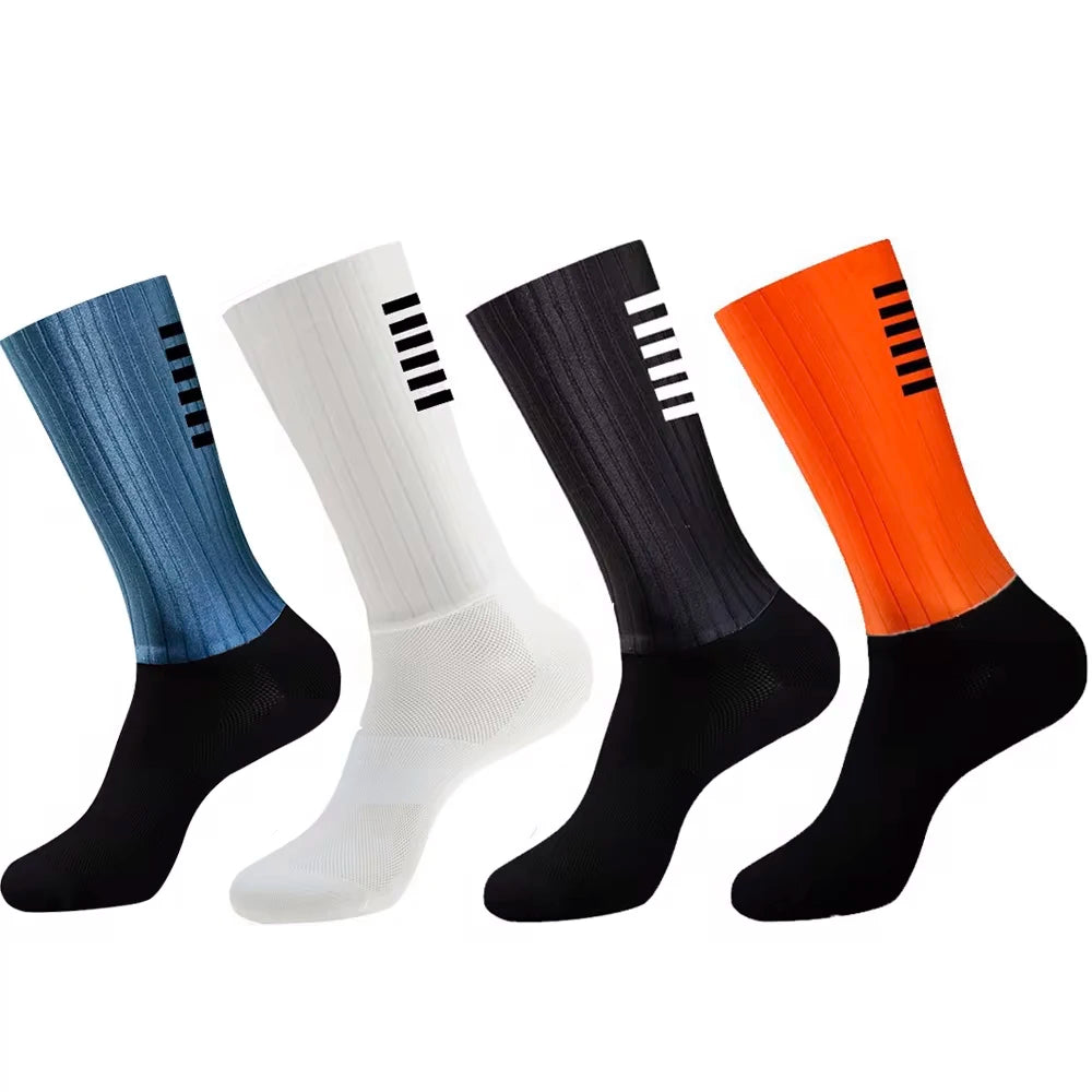 Aero Silicone Cycling Anti Slip Socks Men Running Bike Sports Socks