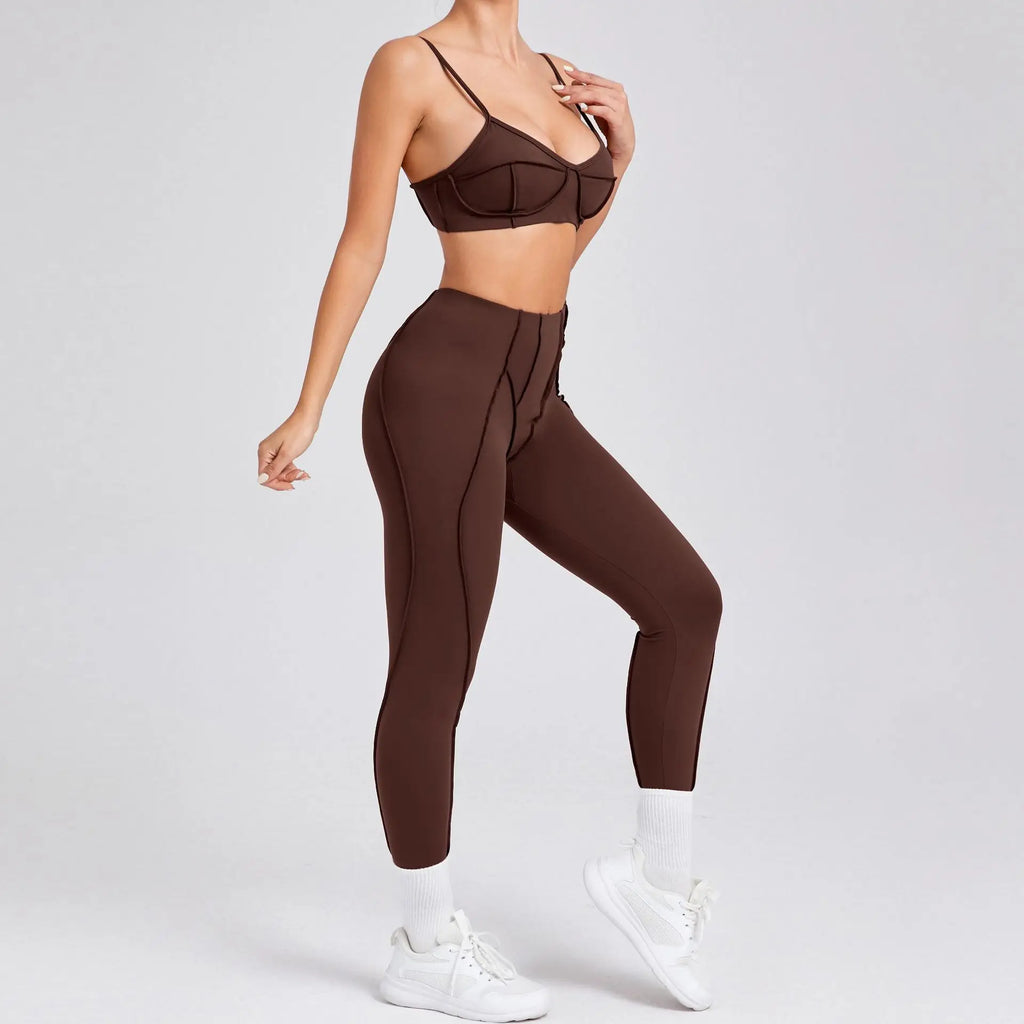 Women Seamless Yoga Set Push Up Sports Bra High Waist Leggings Gym Workout Outfit