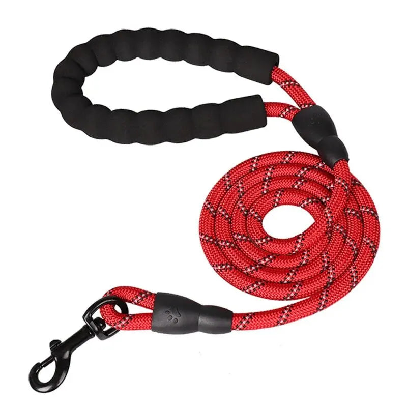 Heavy-Duty Reflective Dog Leash – Rope Lead with Soft Padded Handle