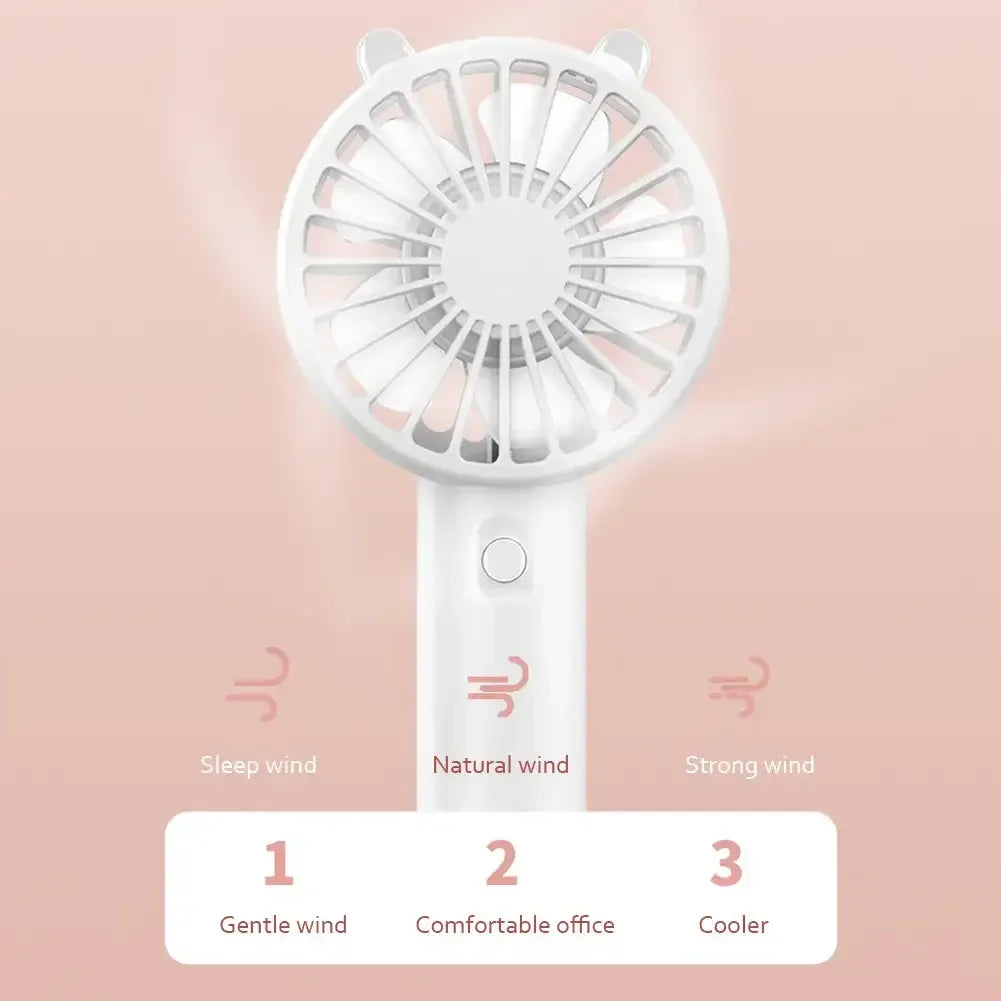 Portable USB Rechargeable Handheld Fan Mini Cooling Fan Quiet Desk Eyelash Fan