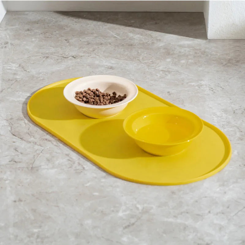 Waterproof Non Slip Cat Feeding Mat Pet Food Bowl Mat for Dog Cat Feeding Area