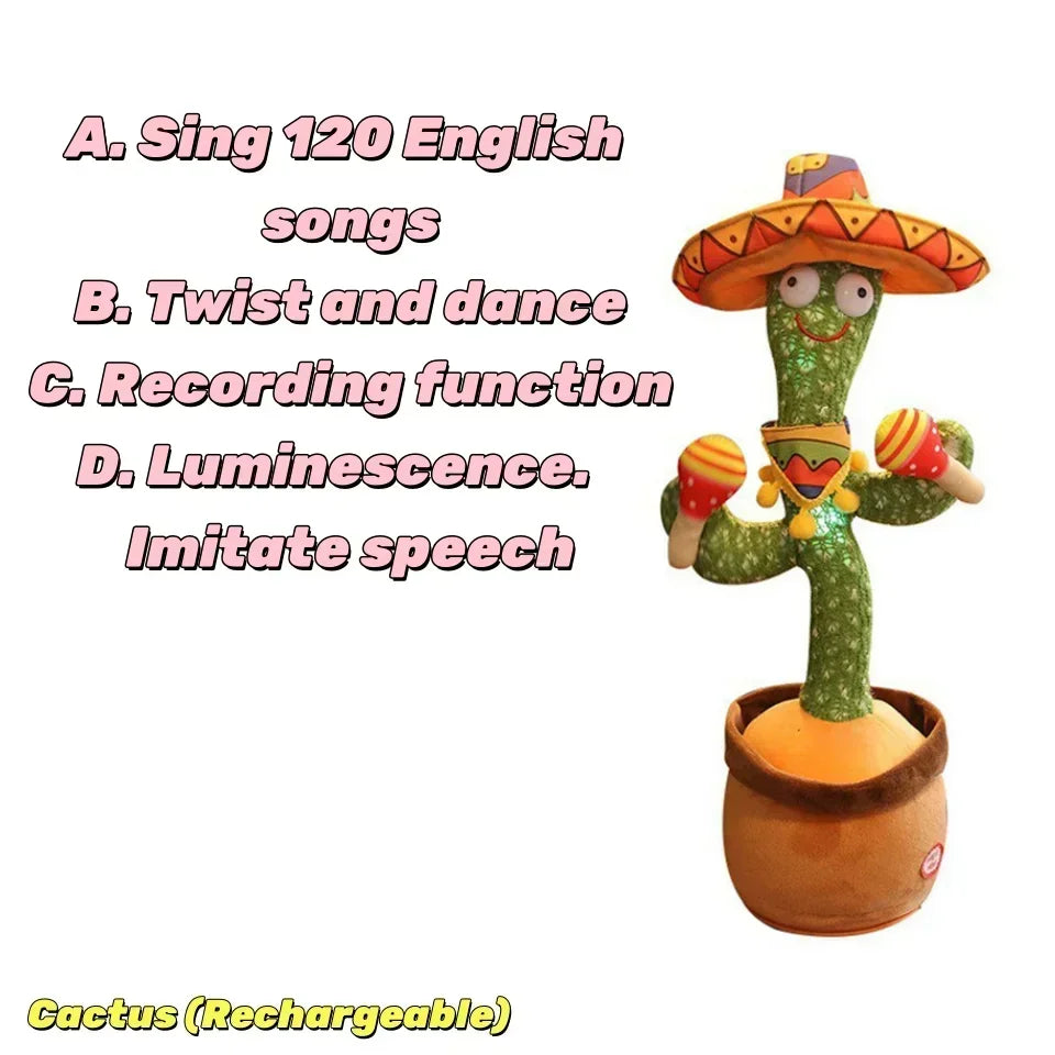 Talking Dancing Cactus Plush Toy with Music
