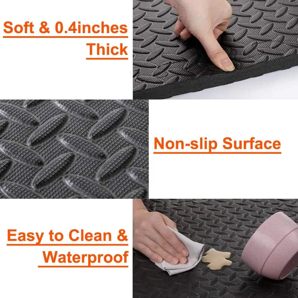 EVA Interlocking Foam Gym Floor Mat Non Slip Fitness Puzzle Tiles