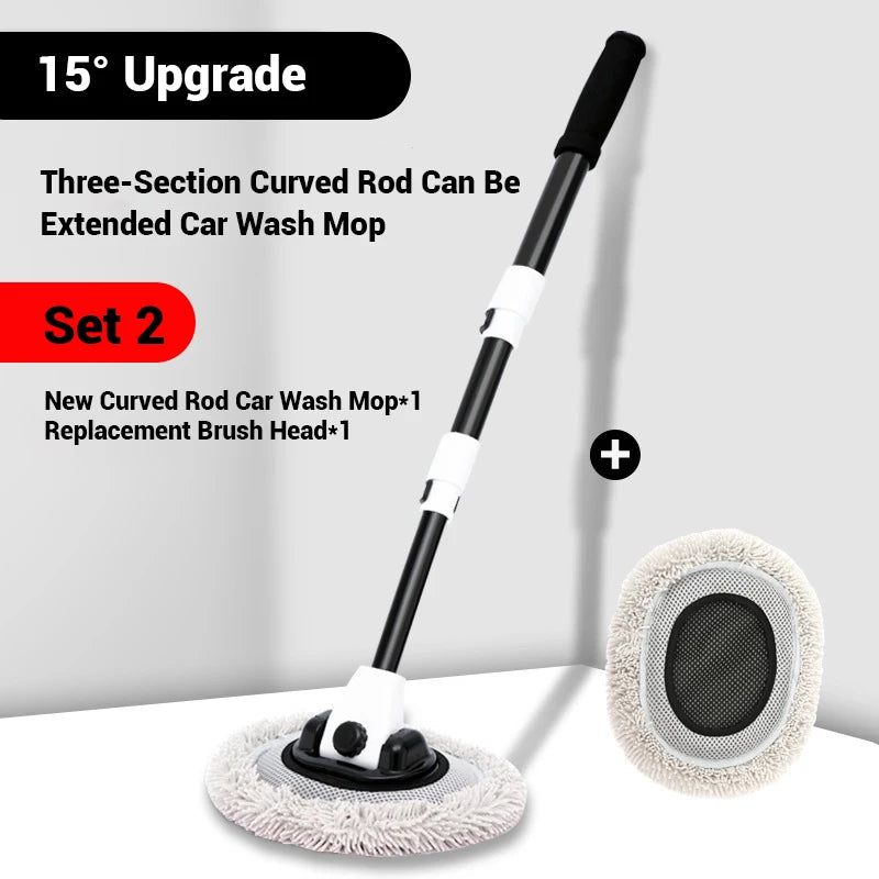 Telescopic Car Wash Brush – 360° Rotating Mop with Long Handle for Easy Car Cleaning