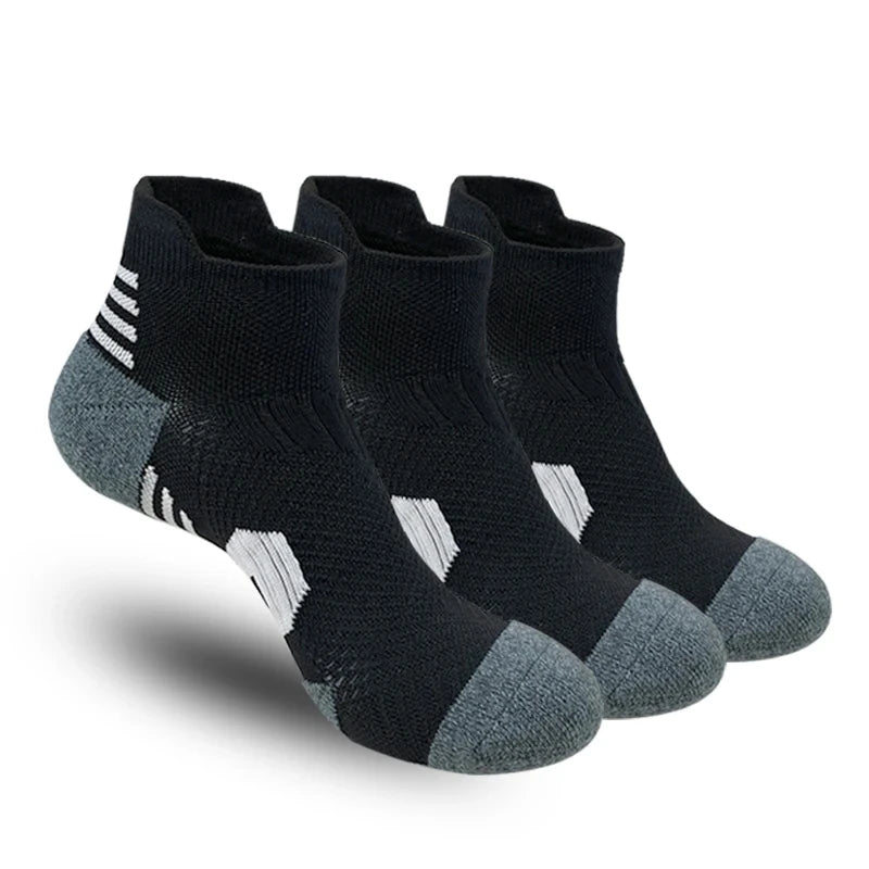 Professional Non Slip Sports Socks Towel Bottom Running Basketball Cycling Socks 3 Pairs