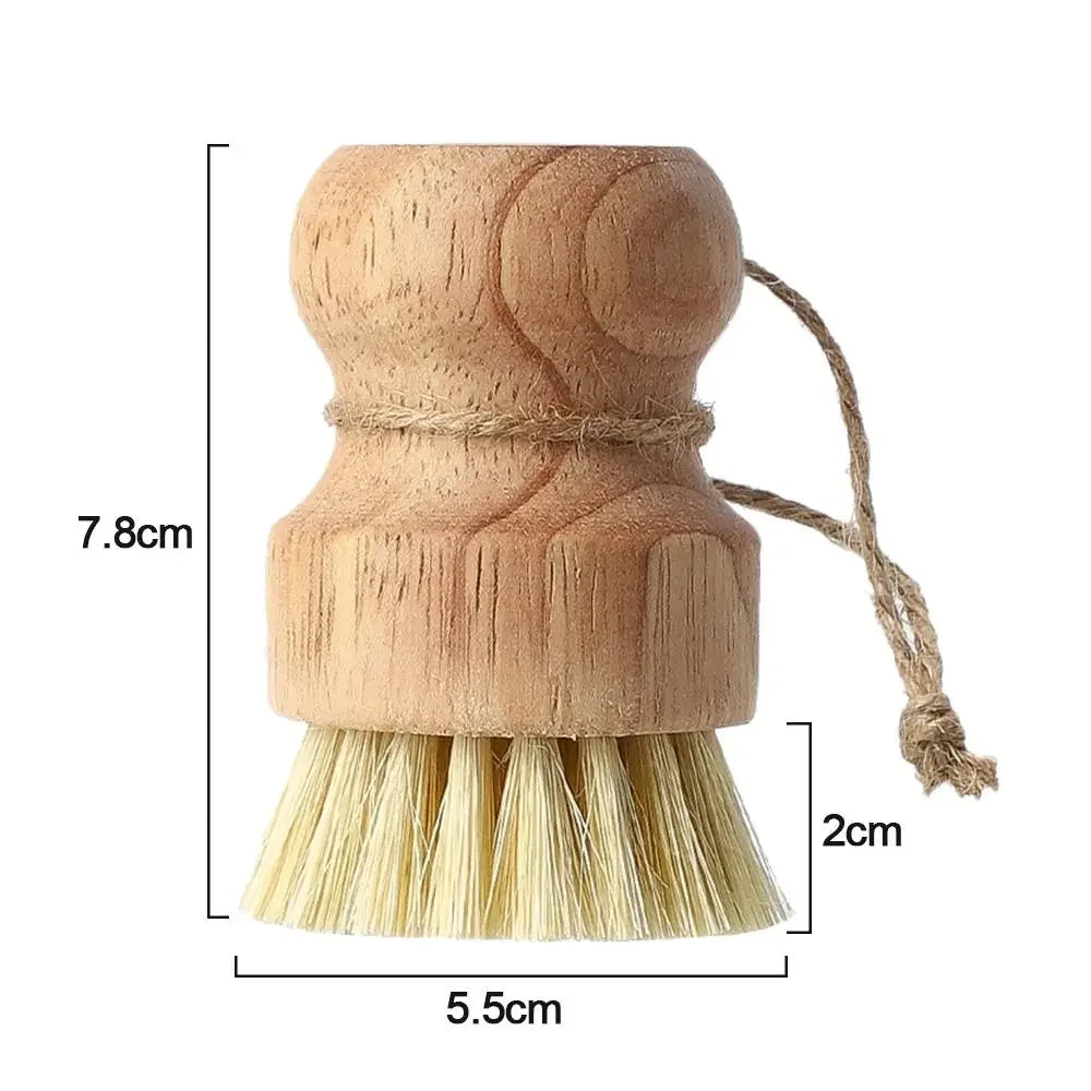 2 Piece Wooden Dish Brush Set Natural Sisal Coconut Kitchen Cleaning Brush