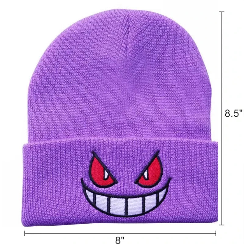 Unisex Anime Embroidered Knit Cap for Adults and Kids Cosplay Hat