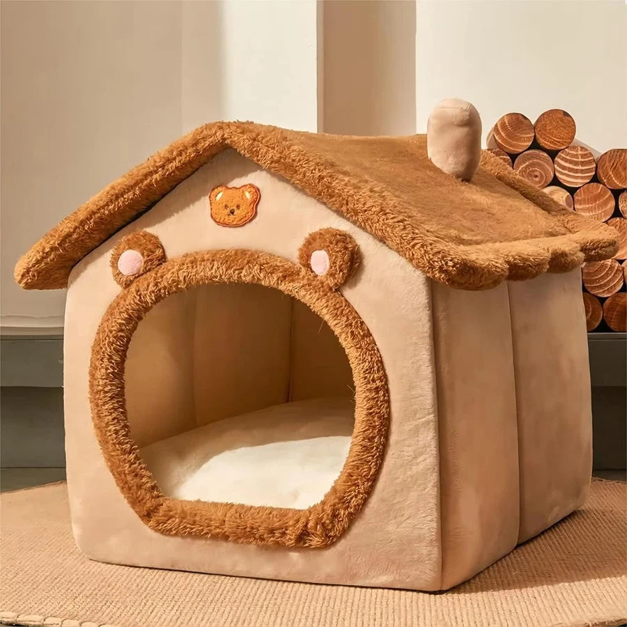 Foldable Washable Pet House Bed for Cats and Small Dogs