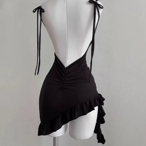 Women Backless Bodycon Mini Dress Party Clubwear