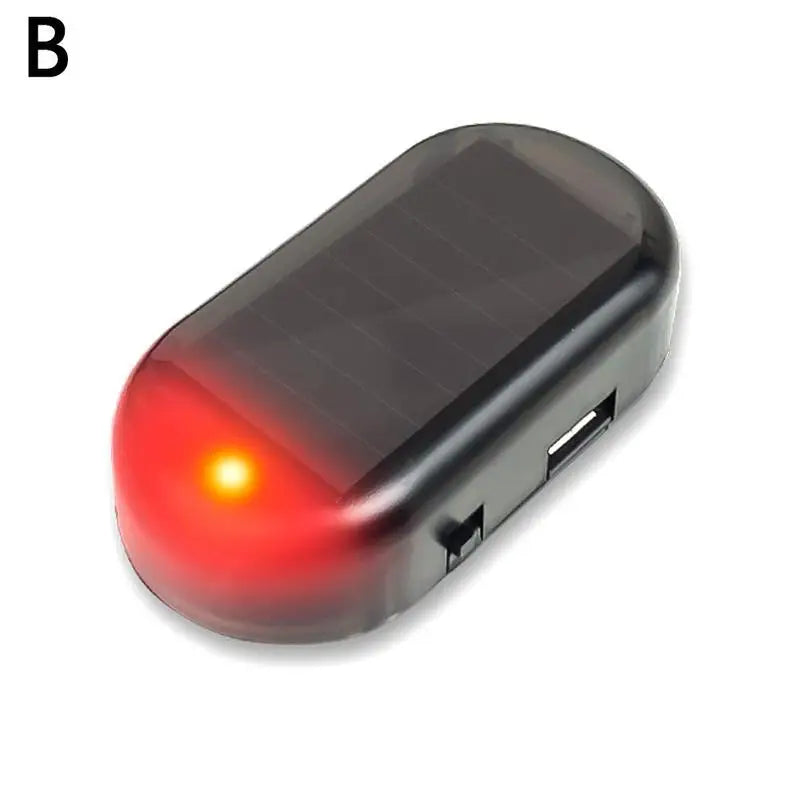 Solar Car Anti-Theft LED Light – Fake Security Alarm Flashing Warning Light for Dashboard