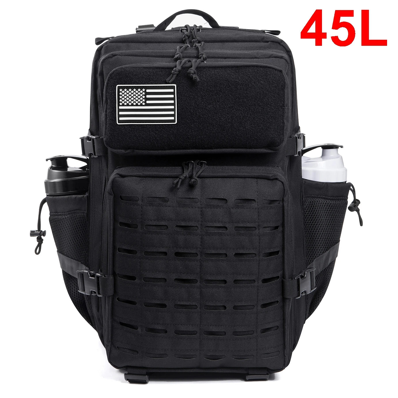 Tactical Backpack 25L 45L Outdoor Survival Hiking Rucksack with Bottle Holder
