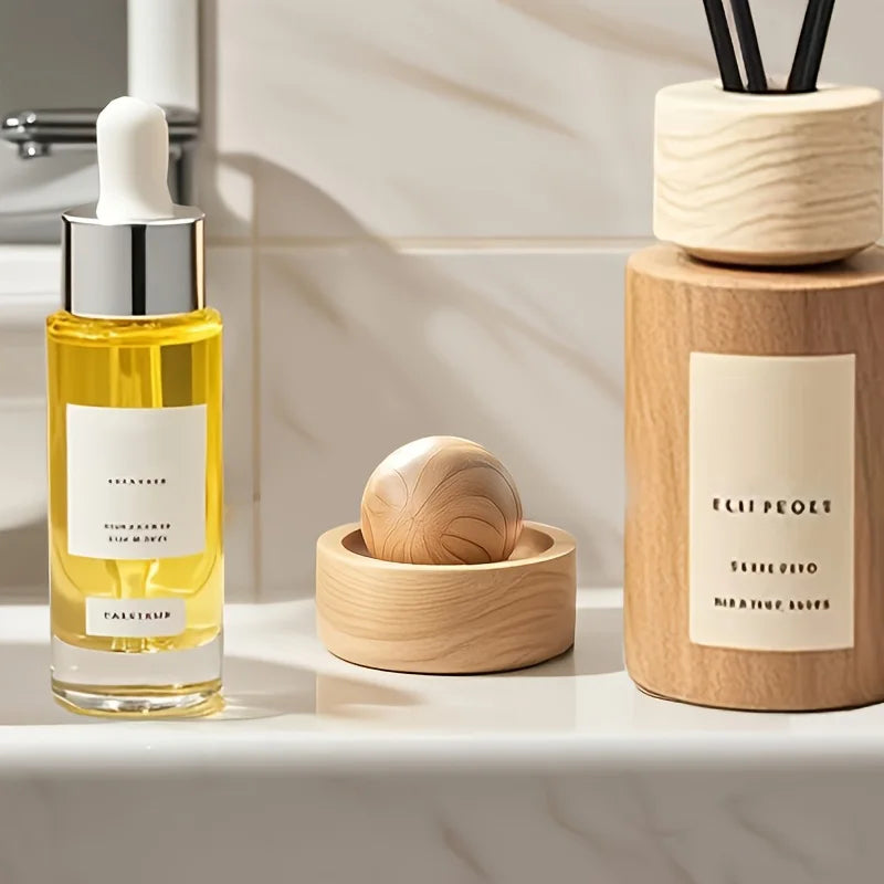 Wood Essential Oil Diffuser Mini Natural Fragrance for Car Home Bedroom