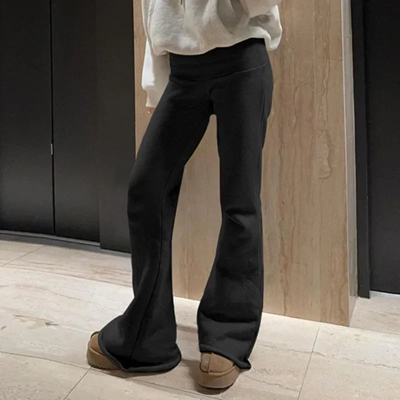 Women Low Waist Flare Pants Y2K Bootcut Streetwear