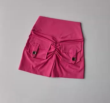 Women High Waist Seamless Fitness Shorts with Pockets